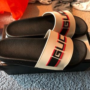 Gucci Stripe Rubber Slides Sandal